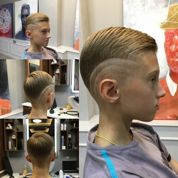 Стрижка с выбритым узором. Барбер Илья Метлицкий Барбершоп BROCK Записаться н...